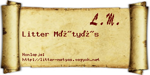 Litter Mátyás névjegykártya